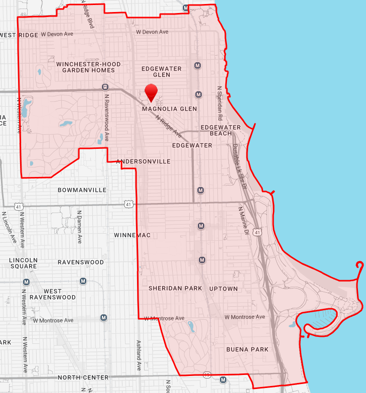 Map of Senn High School attendance boundary